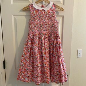 Janie and Jack Multicolor Floral Dress with White Collar